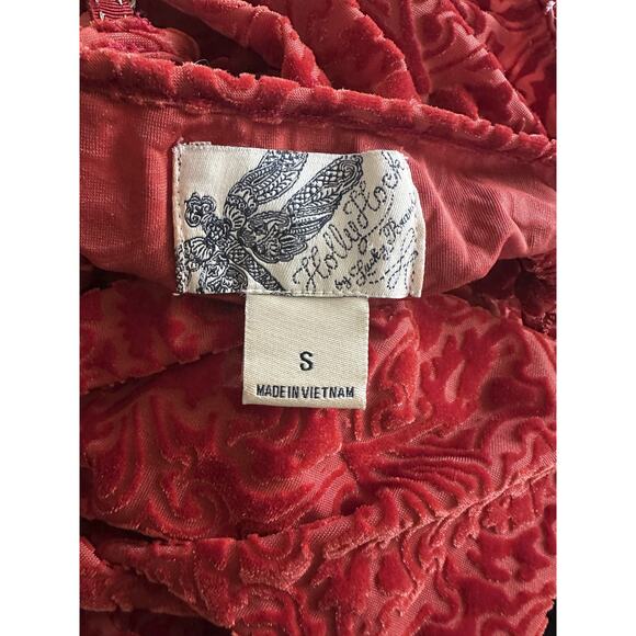 Y2k Holly Flock by Lucky Brand Velvet Burnout Spaghetti Strap Top Paisley Small - Picture 4 of 14